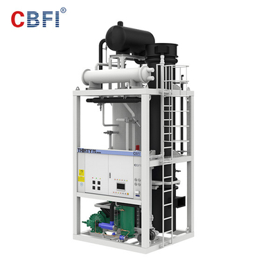 PLC Acqua raffreddatore tubo macchina di ghiaccio 30 tonnellate / giorno Per la produzione alimentare