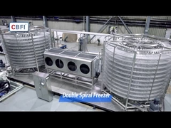 Capacità di congelamento 800~3000 kg/ora congelatore veloce a doppia spirale in acciaio inossidabile di qualità alimentare