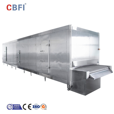 Chiave commercializzante su ordinazione congelata dell'attrezzatura di refrigerazione di conservazione frigorifera del tunnel del congelatore ad aria compressa 1000KG/H