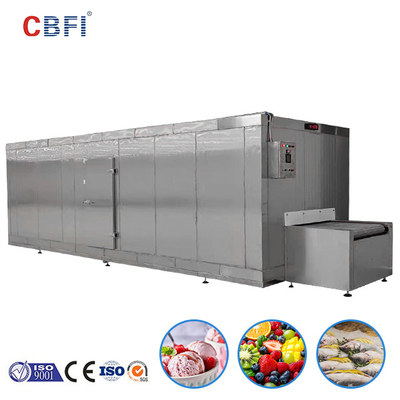 Congelatore industriale automatico del tunnel di IQF della cinghia della maglia per l'abbattitore di temperatura del tunnel delle patate fritte della carne del gamberetto