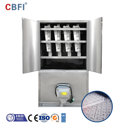 1-20 tonnellate di acqua / aria raffreddata Ice Cube Machine con basso rumore Bizter / Frascold compressore per la produzione di ghiaccio quadrato
