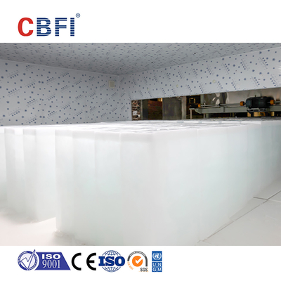 Capacità Macchina a blocchi di ghiaccio a raffreddamento diretto con condensatore raffreddato ad acqua - Controllo PLC - Certificato CE