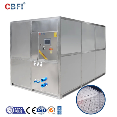 Macchine per cubetti di ghiaccio in acciaio inossidabile per uso commerciale Livello di rumore basso 1-20 tonnellate/24 ore Capacità Forma quadrata di cubetti di ghiaccio