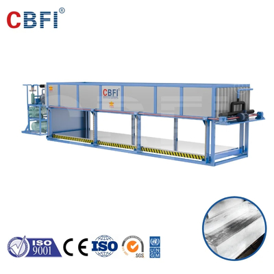 CE/ISO 220V/50Hz macchina per blocchi di ghiaccio a raffreddamento diretto con controllo PLC dell'evaporatore in acciaio inossidabile