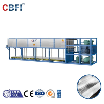 Capacità Macchina a blocchi di ghiaccio a raffreddamento diretto con condensatore raffreddato ad acqua - Controllo PLC - Certificato CE