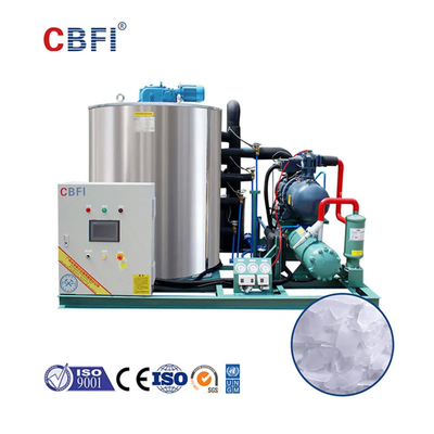 Macchina automatica per ghiaccio in fiocco 12-45 mm Diametro del ghiaccio R404A Friggerante -5°C Temperatura del ghiaccio Acqua/aria raffreddamento